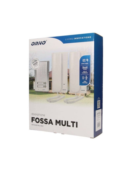 903 FOSSA MULTI ΣΥΣΤΗΜΑ ΔΙΠΛΟΥ ΘΥΡΟΤΗΛΕΦΩΝΟΥ ΧΩΝΕΥΤΟ 2 ΚΑΛΩΔΙΩΝ ΜΕ 2 ΑΚΟΥΣΤΙΚΑ ΛΕΥΚΟ ORNO | REDPOINT | 28276