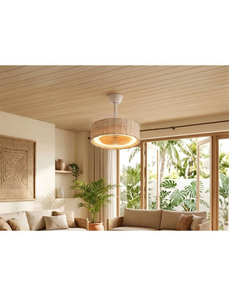 "BAMBI" ΑΝΕΜΙΣΤΗΡΑΣ ΓΙΑ ΝΤΟΥΙ E27 "BAMBOO" 6" (ΠΛΑΙΣΙΟ Φ26) 30W+REMOTE+LED 3 CCT DIMMABLE | REDPOINT | 30267