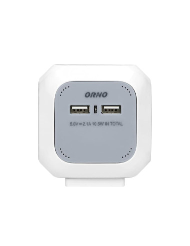 13144 ΠΟΛΥΠΡΙΖΟ ΚΥΒΟΣ ΜΕ 1,4m ΚΑΛΩΔΙΟ 3G1.5 4 ΘΕΣΕΩΝ + 2 USB ORNO | REDPOINT | 27795