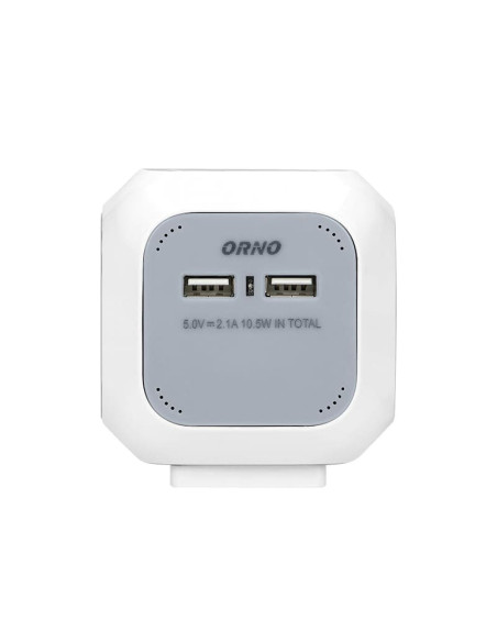 13144 ΠΟΛΥΠΡΙΖΟ ΚΥΒΟΣ ΜΕ 1,4m ΚΑΛΩΔΙΟ 3G1.5 4 ΘΕΣΕΩΝ + 2 USB ORNO | REDPOINT | 27795