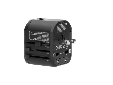 13174 ΑΝΤΑΠΤΟΡΑΣ ΤΑΞΙΔΙΟΥ ΠΑΓΚΟΣΜΙΟΣ (USA, AUS, UK, EURO) + 2xUSB ORNO | REDPOINT | 27820