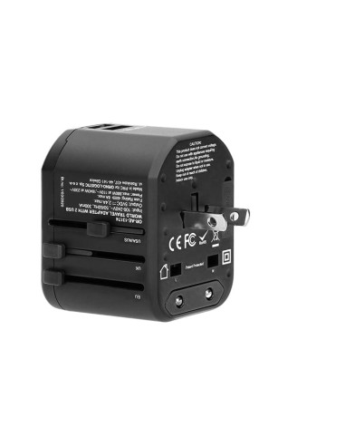 TA-6 ΑΝΤΑΠΤΟΡΑΣ ΤΑΞΙΔΙΟΥ ΠΑΓΚΟΣΜΙΟΣ (USA, AUS, UK, EURO) + 2xUSB ORNO | REDPOINT | 27820