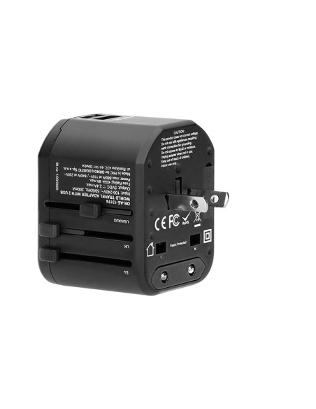 TA-6 ΑΝΤΑΠΤΟΡΑΣ ΤΑΞΙΔΙΟΥ ΠΑΓΚΟΣΜΙΟΣ (USA, AUS, UK, EURO) + 2xUSB ORNO | REDPOINT | 27820