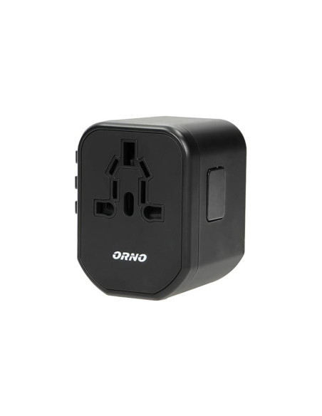 TA-6 ΑΝΤΑΠΤΟΡΑΣ ΤΑΞΙΔΙΟΥ ΠΑΓΚΟΣΜΙΟΣ (USA, AUS, UK, EURO) + 2xUSB ORNO | REDPOINT | 27820