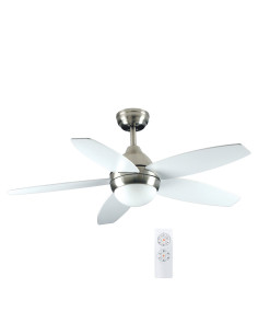 Ανεμιστήρας οροφής 110εκ με DC μοτέρ τηλεχειριστήριο και 5 φτερά Λευκός S44-D327