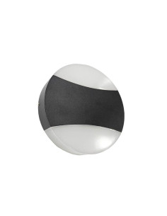 AMANDA ΑΠΛΙΚΑ ΤΟΙΧΟΥ ΣΤΡΟΓΓΥΛΗ UP&DOWN LED 2x6W 3000k IP65 Φ160*35 ΑΛΟΥΜΙΝΙΟ ΜΑΥΡΗ (Made In P.R.C) | REDPOINT | 29157