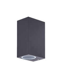 ISIDORA SPOT ΚΗΠΟΥ ΕΠΙΤΟΙΧΟ ΤΕΤΡΑΓΩΝΟ ΔΙΠΛΟ 2xGU10 ΜΑΥΡΟ ΑΛΟΥΜΙΝΙΟ IP65 (Made In P.R.C) | REDPOINT | 29107