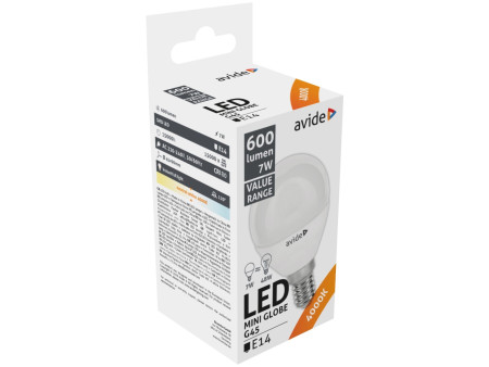Avide LED Σφαιρική 7W E14 Λευκό 4000K Value | ATC | 15.001.0333