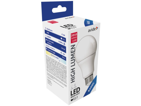 Avide LED Κοινή A70 16W E27 Ψυχρό 6400K Υψηλής Φωτεινότητας | ATC | 15.001.0297