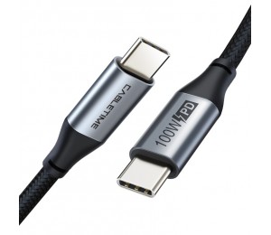 CABLETIME καλώδιο USB-C CMCM100W, 100W PD, 480Mbps, 1m, μαύρο