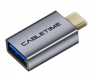 CABLETIME αντάπτορας USB-C σε USB CT-CMAFOTG, 5Gbps, γκρι