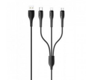 USAMS καλώδιο USB σε USB-C/Lightning/Micro USB US-SJ374, 10W, 1m, μαύρο