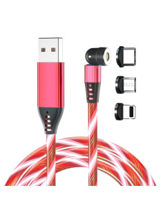 ΜΑΓΝΗΤΙΚΟ ΚΑΛΩΔΙΟ USB ΦΩΤΙΖΟΜΕΝΟ 3 ΣΕ 1 (A ΣΕ C, MICRO, LIGHTNING) 1m ΚΟΚΚΙΝΟ (ΠΡΟΕΛΕΥΣΗ ΚΙΝΑ) | REDPOINT | 27921 2