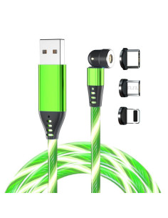 ΜΑΓΝΗΤΙΚΟ ΚΑΛΩΔΙΟ USB ΦΩΤΙΖΟΜΕΝΟ 3 ΣΕ 1 (A ΣΕ C, MICRO, LIGHTNING) 1m ΠΡΑΣΙΝΟ (ΠΡΟΕΛΕΥΣΗ ΚΙΝΑ) | REDPOINT | 27920 2
