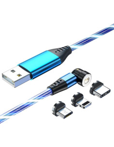 ΜΑΓΝΗΤΙΚΟ ΚΑΛΩΔΙΟ USB ΦΩΤΙΖΟΜΕΝΟ 3 ΣΕ 1 (A ΣΕ C, MICRO, LIGHTNING) 1m ΜΠΛΕ (ΠΡΟΕΛΕΥΣΗ ΚΙΝΑ) | REDPOINT | 27919 2