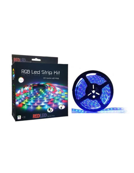 ΚΙΤ 5m ΤΑΙΝΙΑ LED RGB/7.2W/IP20+ΤΡΟΦΟΔΟΤΙΚΟ+ΧΕΙΡΙΣΤΗΡΙΟ (κατασκευή Κίνα) | REDPOINT | 27620