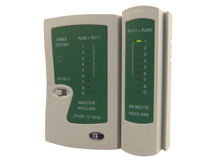 POWERTECH tester καλώδια δικτύου & τηλέφωνου CAB-N044 για RJ11/RJ12/RJ45