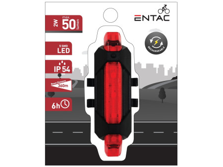 Entac Φώς Ποδηλάτου Πλαστικός 2W Κόκκινο | ATC | 15.007.0141