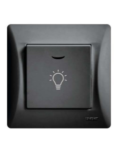 ΜΠΟΥΤΟΝ ΚΛΙΜΑΚΟΣΤΑΣΙΟΥ με ΛΥΧΝΙΑ LED 220/240V ΜΑΥΡΟ Hseries | 50-00107-2