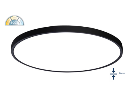 ΦΩΤΙΣΤΙΚΟ LED 32W ΣΤΡΟΓΓΥΛΟ 3CCT ΜΑΥΡΟ Φ400x24 3840L | 05-00450-2