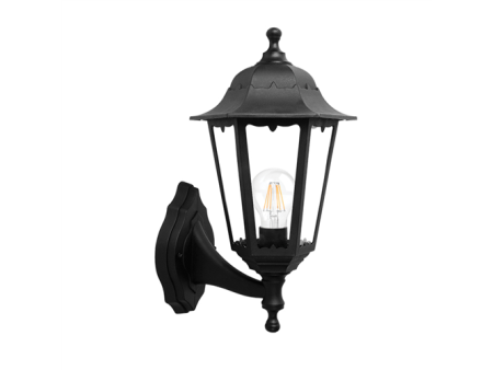 ΦΑΝΑΡΙ ΕΠΙΤΟΙΧΟ ΕΞΑΓΩΝΟ Ε27 ΜΑΥΡΟ ΠΛΑΣΤΙΚΟ | 21-0220-2