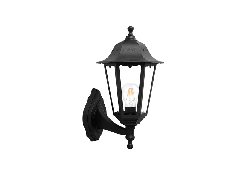 ΦΑΝΑΡΙ ΕΠΙΤΟΙΧΟ ΕΞΑΓΩΝΟ Ε27 ΜΑΥΡΟ ΠΛΑΣΤΙΚΟ | 21-0220-2