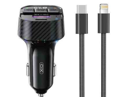 XO BCC17 Smart Bluetooth MP3 A+C Dual Port PD30W Φορτιστής Αυτοκινήτου με καλώδιο Lightning | ATC | 16.006.0319