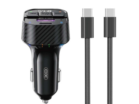 XO BCC17 Smart Bluetooth MP3 A+C Dual Port PD30W Φορτιστής Αυτοκινήτου με καλώδιο Type-C | ATC | 16.006.0320
