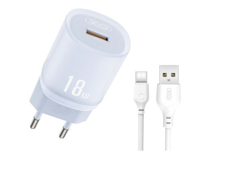 XO L157(EU) QC3.0 Φορτιστής 18W Καλώδιο TYPE-C Μπλε | ATC | 16.006.0350