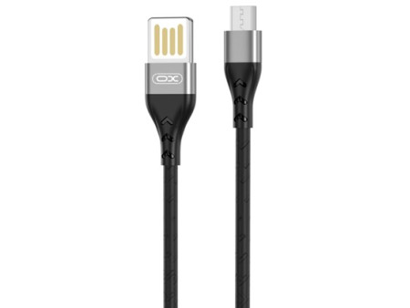 XO NB188 2.4A Διπλής Φοράς Φόρτιση USB Micro 1m Γκρί | ATC | 16.005.0132