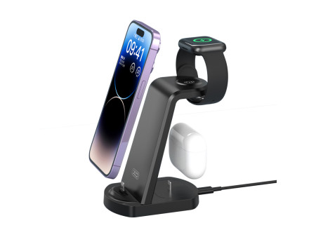 WX035 3-in-1 Multi-function Wireless Charging Black | ATC | 16.006.0222
