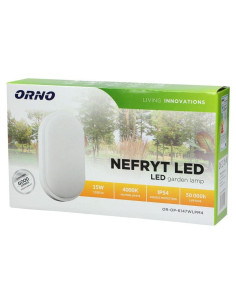 6147 NEFRYT ΦΩΤΙΣΤΙΚΟ LED ΕΞΩΤΕΡΙΚΟ ΟΒΑΛ 119/212/44 ΛΕΥΚΟ 15W 4000K IP54 ORNO | REDPOINT | 27767 2