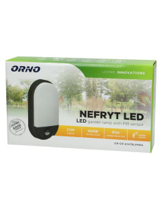 6147R NEFRYT ΦΩΤΙΣΤΙΚΟ LED ΕΞΩΤΕΡΙΚΟ ΟΒΑΛ+ΑΝΙΧΝ.ΚΙΝΗΣΗΣ&ΦΩΤΟΣ 119/212/44 ΜΑΥΡΟ 15W 4000K IP54 ORNO | REDPOINT | 27770 2