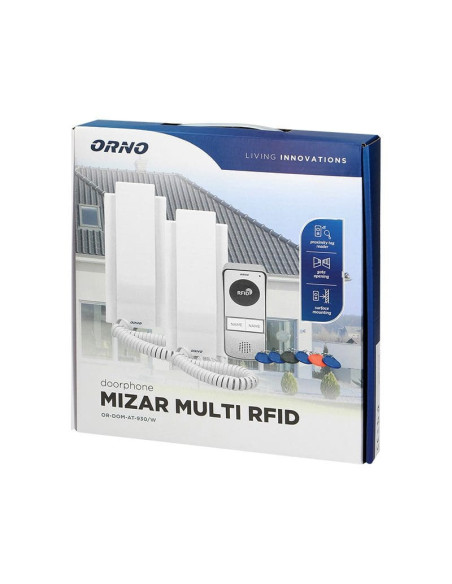 930 MIZAR MULTI ΣΥΣΤΗΜΑ ΔΙΠΛΟΥ ΘΥΡΟΤΗΛΕΦΩΝΟΥ ΕΞΩΤ. 3 ΚΑΛΩΔΙΩΝ ΜΕ 2 ΑΚΟΥΣΤΙΚΑ+TAG READER ΛΕΥΚΟ ORNO | REDPOINT | 28083