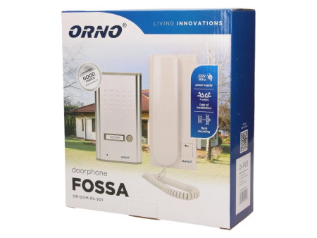 901 FOSSA ΣΥΣΤΗΜΑ ΘΥΡΟΤΗΛΕΦΩΝΟΥ ΧΩΝΕΥΤΟ 2 ΚΑΛΩΔΙΩΝ ΜΕ 1 ΑΚΟΥΣΤΙΚΟ ΛΕΥΚΟ ORNO | REDPOINT | 28275