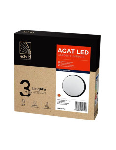 6112 AGAT ΦΩΤΙΣΤΙΚΟ LED ΕΞΩΤΕΡΙΚΟ ΣΤΡΟΓΓΥΛΟ Φ210/49 ΜΑΥΡΟ 15W 4000K IP54 ORNO | REDPOINT | 28303 2