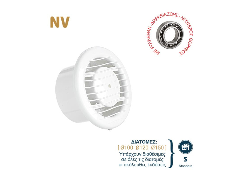 007-0438 NV ΕΞΑΕΡΙΣΤΗΡΑΣ ΛΟΥΤΡΟΥ ΣΤΡΟΓΓΥΛΟΣ ΜΕ ΡΟΥΛΕΜΑΝ Φ100 15W ΛΕΥΚΟΣ DOSPEL | REDPOINT | 29525