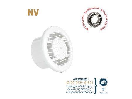 007-0439 NV ΕΞΑΕΡΙΣΤΗΡΑΣ ΛΟΥΤΡΟΥ ΣΤΡΟΓΓΥΛΟΣ ΜΕ ΡΟΥΛΕΜΑΝ Φ120 17W ΛΕΥΚΟΣ DOSPEL | REDPOINT | 29526