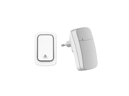 KARLTON 01 ΛΕΥΚΟ ΚΟΥΔΟΥΝΙ ΑΣΥΡΜΑΤΟ ΠΡΙΖΑΣ ME ΜΠΟΥΤΟΝ KINETIC (ΧΩΡΙΣ ΜΠΑΤΑΡΙΑ) 38 ΗΧΟΙ IP44 (ΚΙΝΑ) | REDPOINT | 29697