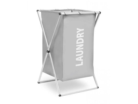 Καλάθι απλύτων CLN-004 με 1 σάκο, υφασμάτινο, 60x38x35mm, γκρι