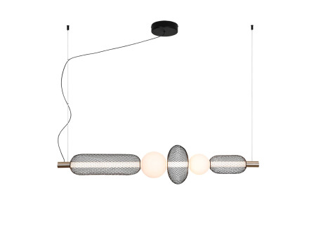 Viokef Margot Κρεμαστό Φωτιστικό Μαύρο LED με Θερμό Λευκό Φως Ράγα