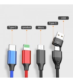ΚΑΛΩΔΙΟ USB 6 ΣΕ 1 (A&C ΣΕ MICRO, C, LIGHTNING) 1,5m