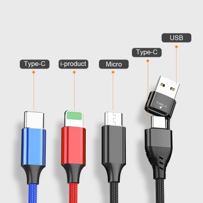ΚΑΛΩΔΙΟ USB 6 ΣΕ 1 (A&C ΣΕ MICRO, C, LIGHTNING) 1,5m