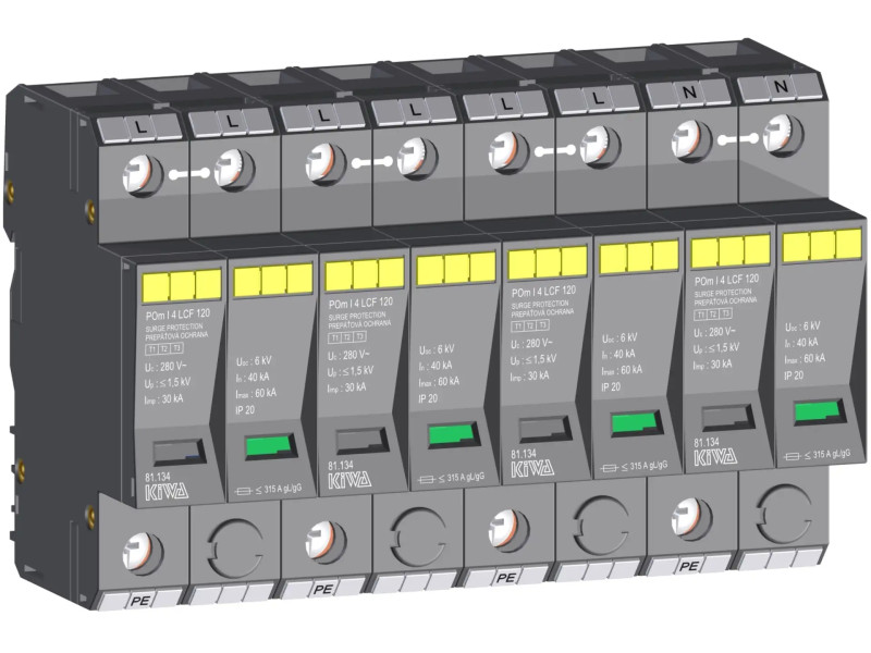 Αντικεραυνικό AC T1+T2+T3 4-πόλοι 120kA monoblock